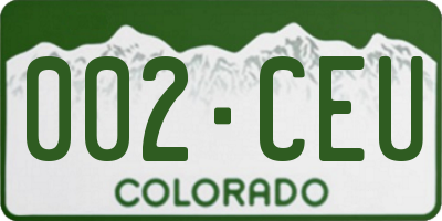 CO license plate 002CEU