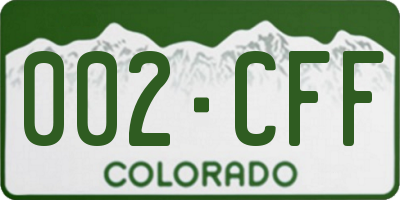 CO license plate 002CFF