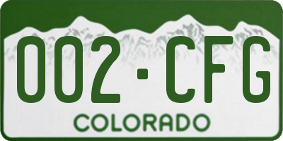 CO license plate 002CFG
