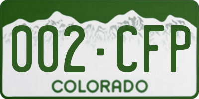 CO license plate 002CFP