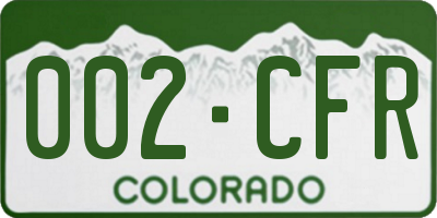 CO license plate 002CFR