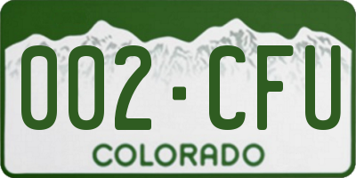 CO license plate 002CFU