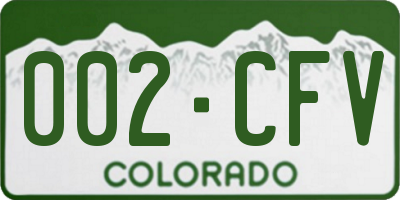 CO license plate 002CFV