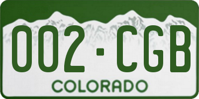 CO license plate 002CGB