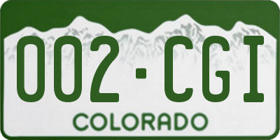 CO license plate 002CGI