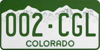 CO license plate 002CGL