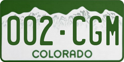 CO license plate 002CGM