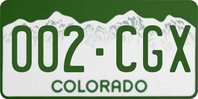 CO license plate 002CGX