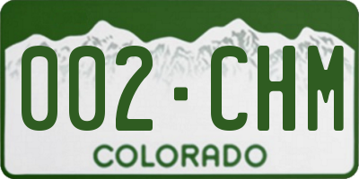 CO license plate 002CHM