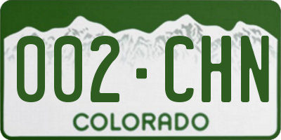 CO license plate 002CHN