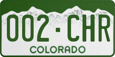 CO license plate 002CHR