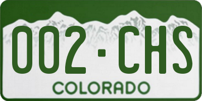 CO license plate 002CHS