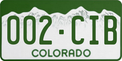 CO license plate 002CIB