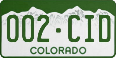 CO license plate 002CID