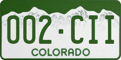 CO license plate 002CII