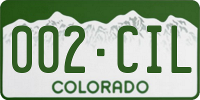 CO license plate 002CIL