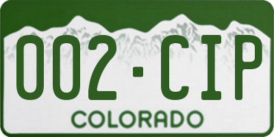CO license plate 002CIP