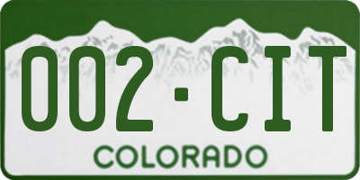 CO license plate 002CIT