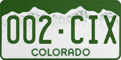 CO license plate 002CIX