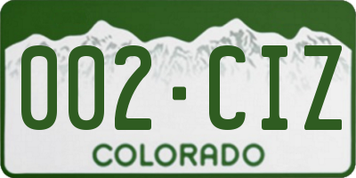 CO license plate 002CIZ