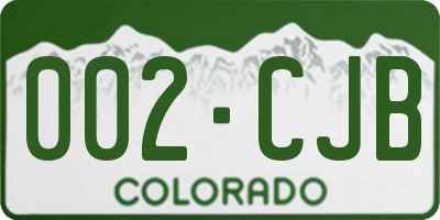 CO license plate 002CJB
