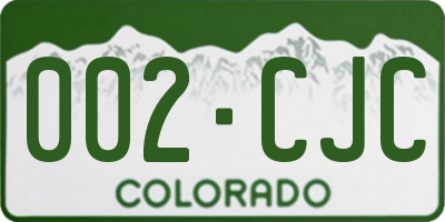 CO license plate 002CJC