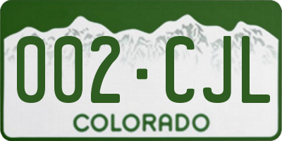 CO license plate 002CJL