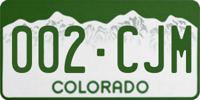 CO license plate 002CJM