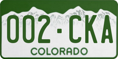CO license plate 002CKA
