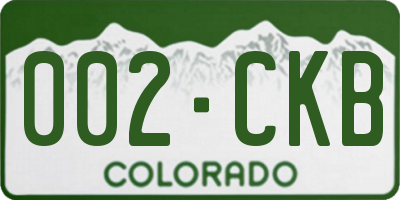 CO license plate 002CKB
