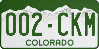 CO license plate 002CKM