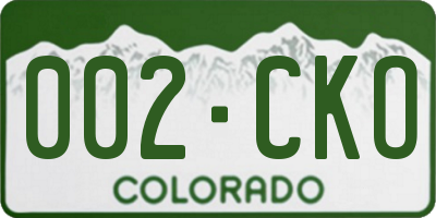 CO license plate 002CKO