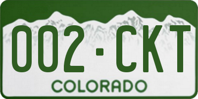 CO license plate 002CKT