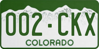 CO license plate 002CKX