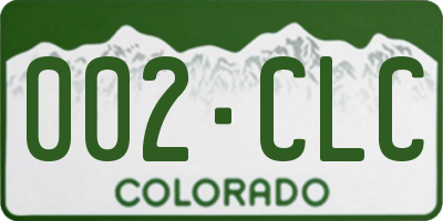 CO license plate 002CLC