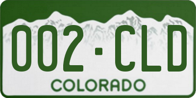 CO license plate 002CLD