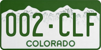 CO license plate 002CLF