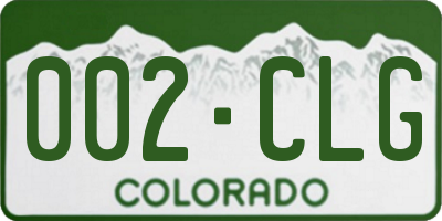 CO license plate 002CLG