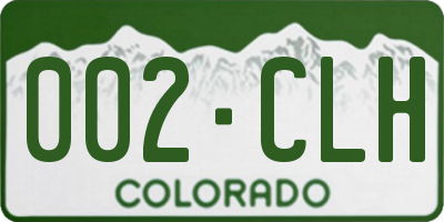 CO license plate 002CLH