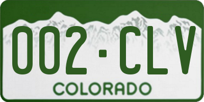 CO license plate 002CLV