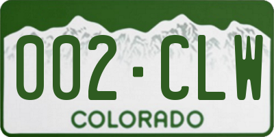 CO license plate 002CLW