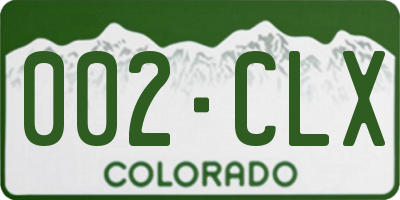 CO license plate 002CLX