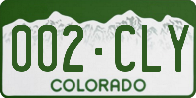 CO license plate 002CLY