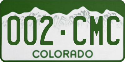 CO license plate 002CMC