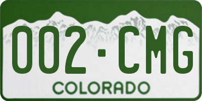 CO license plate 002CMG