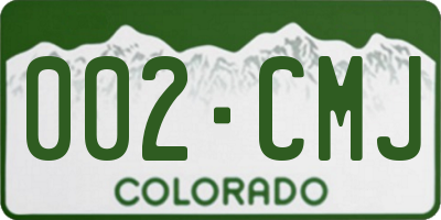 CO license plate 002CMJ