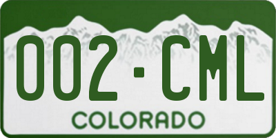 CO license plate 002CML