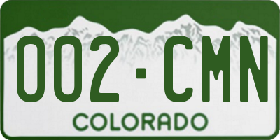 CO license plate 002CMN
