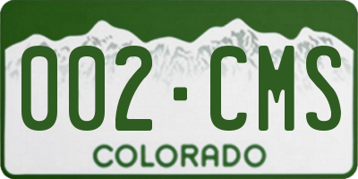 CO license plate 002CMS