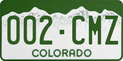 CO license plate 002CMZ